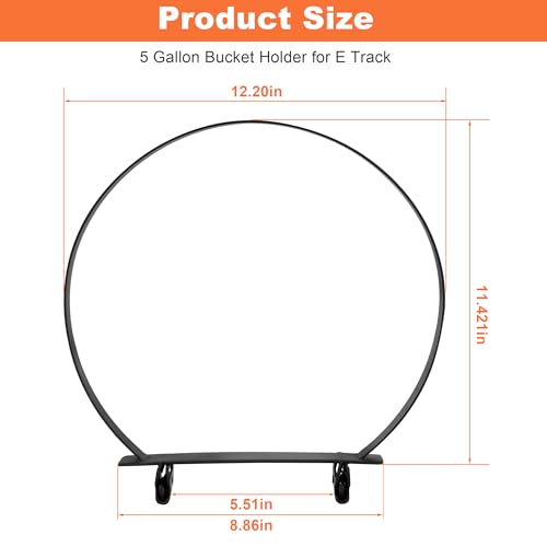 5 Gallon Bucket Holder for E Track, Wall Mount | Heavy Duty, Buckets Hanger, E Track Accessories, For Enclosed Trailer, Workshop and Garage