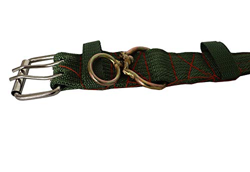 Cow Collar - Adjustable Four-Layer Nylon Thickened Cow Collar Collar with 2-Rows Metal Buckle and Ring Metal Buckle Traction Chain for Horse, Sheep, Cattle, Dog, Camel (37.4inch) - color: 37.4inch