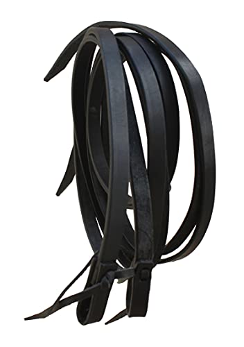 English Western Horse Leather Bitless Sidepull Bridle w/ Split Reins 77RS12 - color: Black