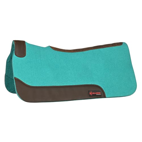 HILASON Western Wool Felt Horse Saddle Pad 30X30 in - color: Turquoise
