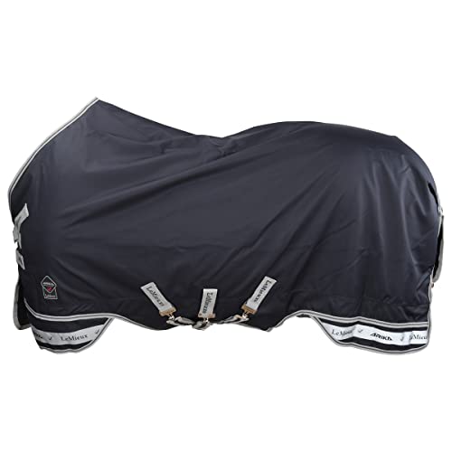 LeMieux Arika Featherweight 0g Turnout Blanket - 900Denier Breathable Waterproof Outer - Detachable Neck Included - Navy - 78" - size: 78"