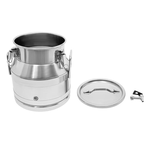 Stainless Steel Milk Bucket with Faucet, with Sealing Lid,Large Liquid Container Storage Keep Food Dry and Fresh for Milk and Wine (20L/5.3Gal,w/Faucet) - size: 20L/5.3Gal,w/Faucet