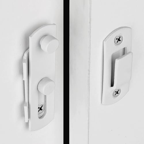 Matte White Stainless Steel Barn Door Latch Bi-fold Door Lock_S - color: Small Matte White