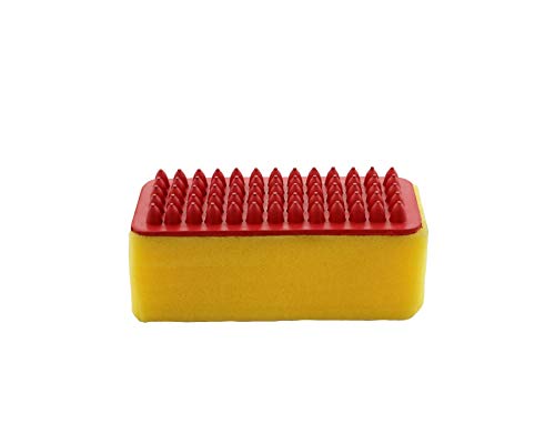 Grewal Equestrian Rubber Grooming Sponge Brush (Red) - color: Red