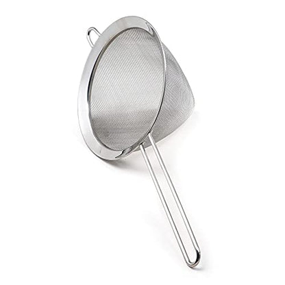 RSVP International Endurance Kitchen Collection, Stainless Steel Fine Mesh Conical Sieve/Colander, Multi-Purpose for Cooking, Baking, Loose Leaf Tea, Bar Strainer Cocktails, 7-Inch - size: 7-Inch