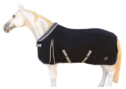 64" Horse Sheet Polar Fleece Cooler Exercise Blanket Wicks Moisture 43F03 - color: Black, size: 64 inches