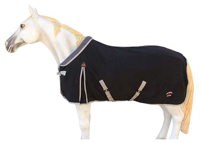 64" Horse Sheet Polar Fleece Cooler Exercise Blanket Wicks Moisture 43F03 - color: Black, size: 64 inches