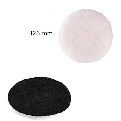 Swagwert 5 inches Wool Buffing Pads polishing Soft Sheepskin for Car, Furniture, Glass & More with Hook and Loop(Packs of 2) - size: 2 pcs