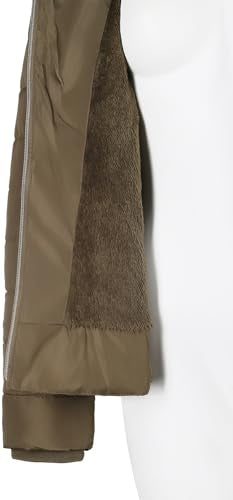 BodiLove Women's Fur Hooded Thickened Jacket with Fleece Lining - color: Olive (Light Weight), size: Small