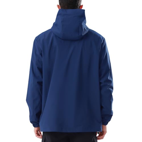 CAMEL CROWN Men's Ski Jacket 3 in 1 Waterproof Winter Jacket Snow Jacket Windproof Hooded with Inner Warm Fleece Coat - color: Blue B612, size: Medium