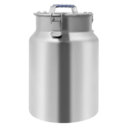 DYNAMI 3.2Gal Stainless Steel Airtight Canister,Large Metal Food Storage Container,Stainless Steel Bucket Milk Can Milk Jug With Lid&Handle, for Kitchen Rice Flour Coffee Bean (Silver) - color: Silver