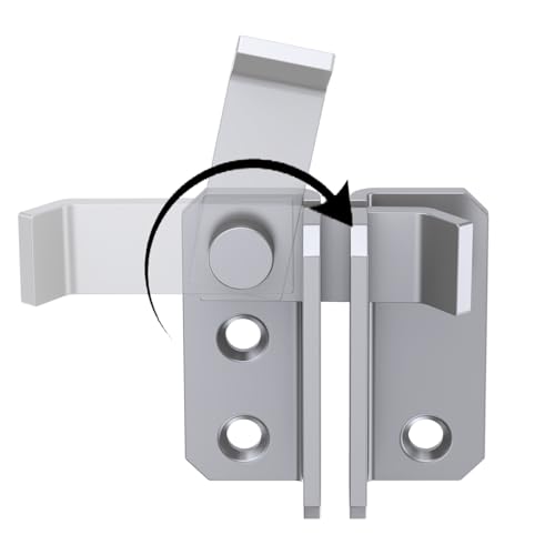 Flip Door Latch (Left/Right) with Padlock Hole, Flip Gate Latch for Outdoors, Garage Door, Garden Door, Fence Gate, DGSMT0808 - Stainless Steel, Large (50mm Latch), Black - color: Silver-Small-Left