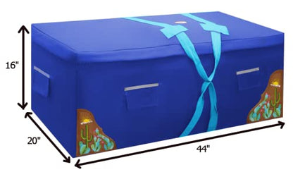 Large Hay Bale Bag – 44"x16"x20" Waterproof 1200D Nylon with Patented Ventilation Windows, Hand-Tooled Leather Cactus Sunrise Corners, Fits 2-String Bales, Ideal for Shows & Daily Use