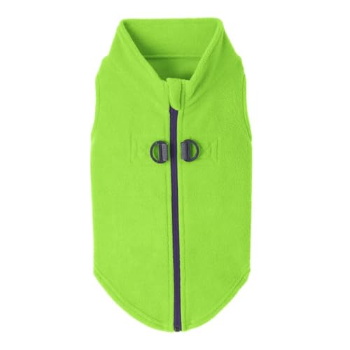 Gooby Zip-Up Fleece Dog Sweater, Lime, X-Small - color: Lime, size: X-Small chest (~11")