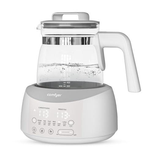 comfyer BK01 Bottle Warmer, Baby Bottle Warmer with Night Light & Faster Cooling Fan, Instantly Water Warmer, Tea Kettle Electric with 6 Temperature Control Presets, Feed Baby More Easier & Healthier