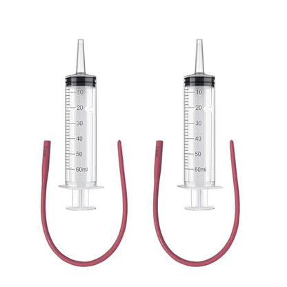 2 Set Lamb and Goat Kid Feeding Kit -2X 20FR Tube, 2x20/60/100ml Reusable Drench Goat Syringe for Lamb, Dog, Sheep,Piglet,Rabbit Feeding (60ML) - size: 60ML