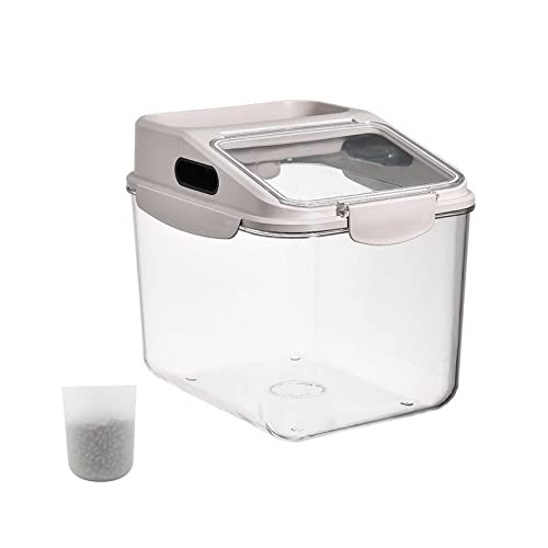 Fhiny 11LB Dog Food Storage Container, Airtight Pet Treat Bin Translucent Dry Food Grain Storage Barrels Sealed Bucket Moisture-Proof Plastic Cat Puppy Food Bin with Seal Locking Lid Keep Fresh - size: L:10"L x 7.5"W x 10"H