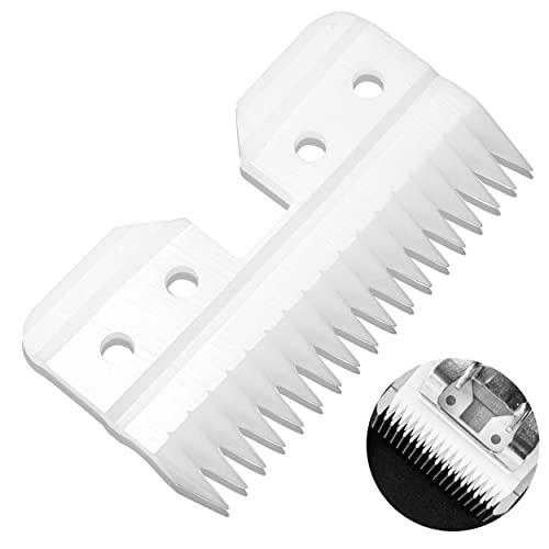 4pcs Oster Fast Feed Clipper Ceramic Blade - Pet Dog Cat Grooming Clipper Replacement Blades, for A5 Trimmer Series, for Andis 18 Teeth Detachable Ceramic Blade Part, for Wahl KM2 KM5 KM10