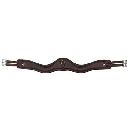 LeMieux Gel-Tek Anatomic Jumping Girth - Contoured Shape - Dynamic Gel and Ultra Soft Leather - color: Black, size: 120cm/48"