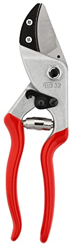 Felco F32 Pruning Shears – 8.3" Garden Clippers with Anvil Blade for Woody Stems | Hand Pruners for Gardening | Garden Tool Cutter with Forged Aluminum Handle, Rubber Grip, Precision Swiss Performance - size: F32 Large Curved Anvil