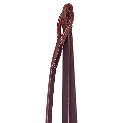 Billy Royal Flat Romel Reins for Horses with Rawhide Accents | Weighted Design for Correct Drape, Rawhide Braid Accents, Durable Harness Leather | 60" Length