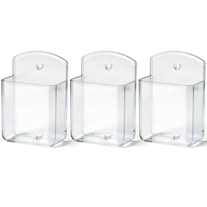 noonebutyou 3 Pcs Remote Control Holder Wall TV Remote Holder Self Adhesive No Drilling Marker Holder, Wall Pen Holder Containers for Home Office School (Clear) - color: Clear-3pcs