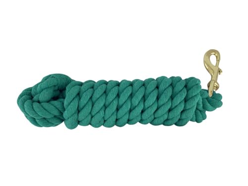 Showman 10' Braided Cotton Lead w/Brass Snap - color: Teal