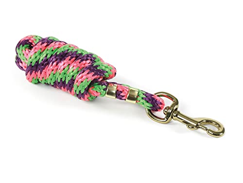 Shires Equestrian Topaz Horse Lead Rope (Purple/Lime/Pink) - color: Purple/Lime/Pink
