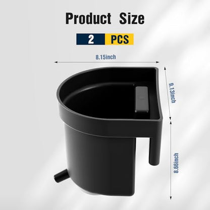 Abbylike 2 Pack 4 Quart Single Teat Calf Milk Feed Bucket Hook Over Hanging Calf Feeder Bucket with Nipple Mountable Plastic Livestock Feeder for Farm Stall Barn Cowshed Cattle Housing Feeding