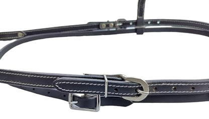 Double Stitched Latigo Leather Browband Western Horse Headstall - color: Black