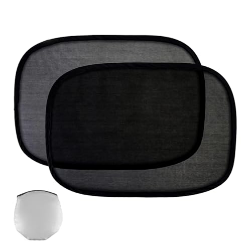 2PCS Car Window Shades for Baby, 21"x14" Cling Car Shades Provide Glare and UV Rays Protection for Your Child, Mesh Sun Shade Blocker Window Screens for Side Windows (Black) - color: Black