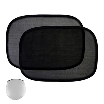 2PCS Car Window Shades for Baby, 21"x14" Cling Car Shades Provide Glare and UV Rays Protection for Your Child, Mesh Sun Shade Blocker Window Screens for Side Windows (Black) - color: Black