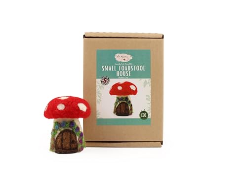 Wizardi Beginner Needle Felting Kit for Adults - Small Toadstool House. Fantasy Felting Kit 10cm Tall. Felting Tools. Wool Felting Supplies. Felt Crafts. Wool Felt. The Makerss - color: Small Toadstool House