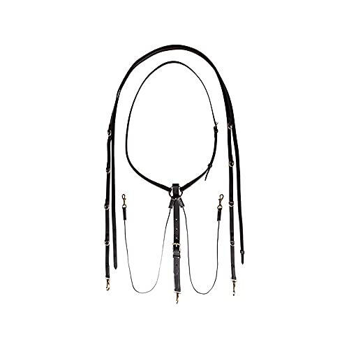 Billy Royal German Martingale | Effortless Headset Training | Durable Mountain Climbing Rope | Includes 7' x 3/4" Wide Split Reins | Brass and Stainless Hardware | Dark Oil Leather Finish