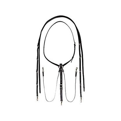 Billy Royal German Martingale | Effortless Headset Training | Durable Mountain Climbing Rope | Includes 7' x 3/4" Wide Split Reins | Brass and Stainless Hardware | Dark Oil Leather Finish