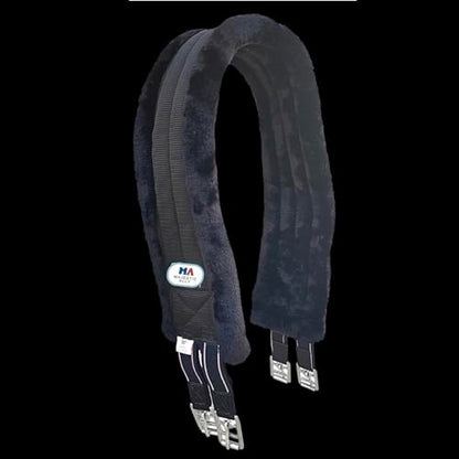 Majestic Ally Mink Fleece Padded Girth with Heavy Duty Elastics & Stainless Steal Hardware Brown -42",44",46",48" and 50" - color: Black, size: 44 Inch
