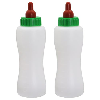 Lamb & Goat Feeding Bottle, 500ml, 2 Pack,Reusable | BPA Free |Soft Rubber Nipple | Clear Scale|Reusable Bottle & Nipple | For Goat Lamb Piglet,Puppy