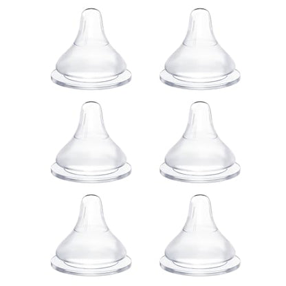 Silicone Bottle Baby Feeding Nipples Compatible with Lansinoh Bottles, Replacement Soft Nipple for Baby 3+ Months, Anti-Colic, BPA-Free, Medium Flow, Size M, 6 Count - color: 3m+, Medium Flow, M