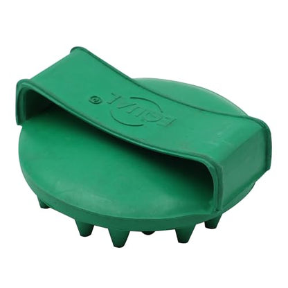 Grewal Equestrian Round Curry Comb with Handle (Dark Green) - color: Dark Green
