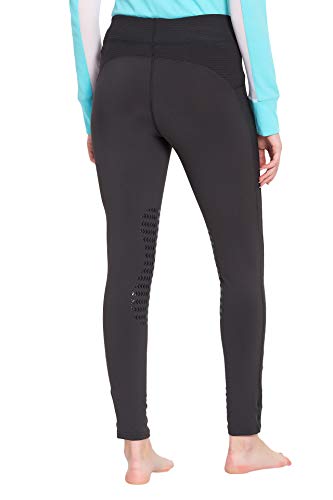 TuffRider Women's Ventilated Schooling Tights - color: Charcoal/Charcoal, size: Large