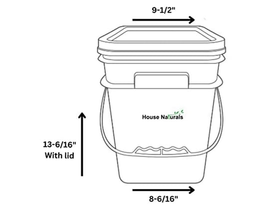 House Naturals 4 Gallon Square Food Grade Plastic Bucket with Lid, Made in USA (Pack of 2) (Pink) - color: Pink