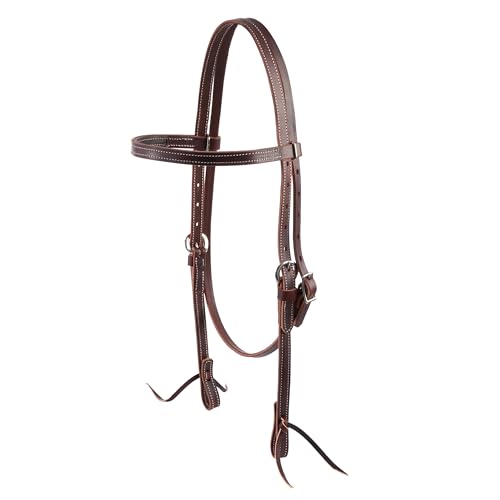 Weaver Leather Latigo Leather Browband Headstall,Burgundy