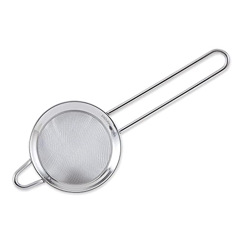 RSVP International Endurance Kitchen Collection, Stainless Steel Fine Mesh Conical Sieve/Colander, Multi-Purpose for Cooking, Baking, Loose Leaf Tea, Bar Strainer Cocktails, 3-Inch - size: 3-Inch