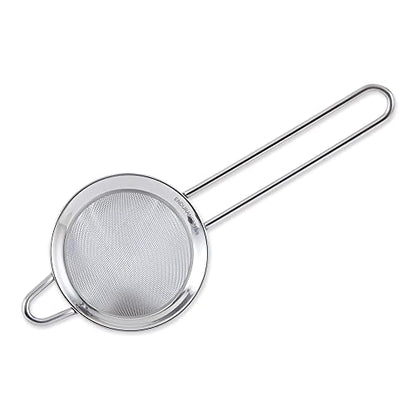 RSVP International Endurance Kitchen Collection, Stainless Steel Fine Mesh Conical Sieve/Colander, Multi-Purpose for Cooking, Baking, Loose Leaf Tea, Bar Strainer Cocktails, 3-Inch - size: 3-Inch