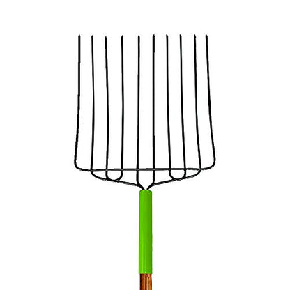 AMES 2827000 10-Tine Welded Steel Ensilage Fork with Hardwood Handle and D-Grip, 52-Inch, Brown - style: Ensilage Fork