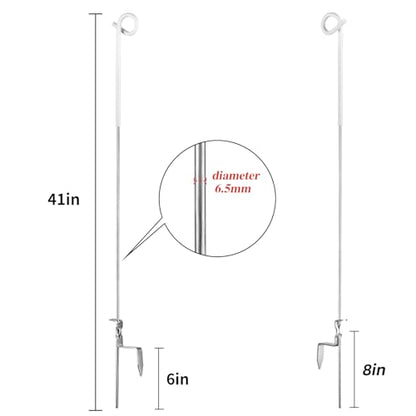 30PCS 41" Electric Fence Step-in Pigtail Posts, Single Rope Stakes - color: White