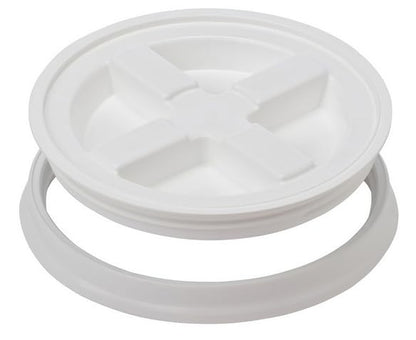 House Naturals 5 Gallon Food Grade Plastic Bucket with Air Tight Screw on Lid Made in USA Container (Yellow Bucket with White Lid) - color: Yellow Bucket With White Lid