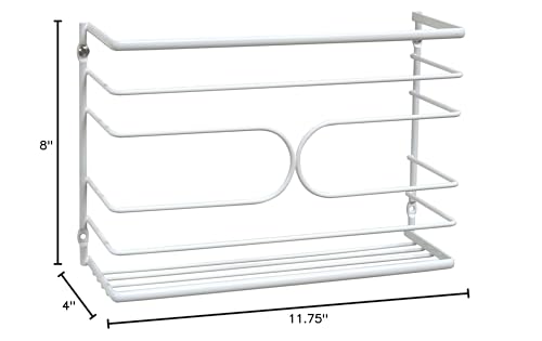 Deco Brothers Wall Mount Kitchen Wrap Organizer Rack, White