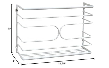 Deco Brothers Wall Mount Kitchen Wrap Organizer Rack, White