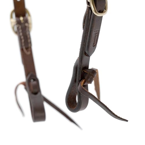 Jeffers LuxeLeather Heavy Oiled Leather Western Horse Headstall, Adjustable Harness Leather Bridle Tack for Riding, Training, Ranch, and Equestrian Use